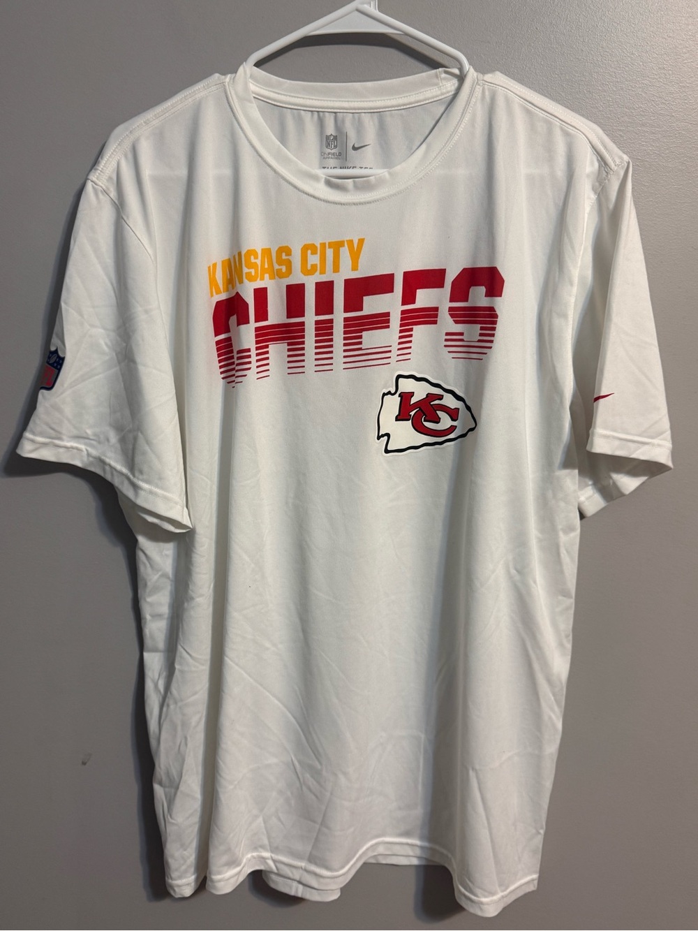 Nike Kansas City Chiefs NFL Dri-FIT On Field Tee Shirt White Men’s XL
